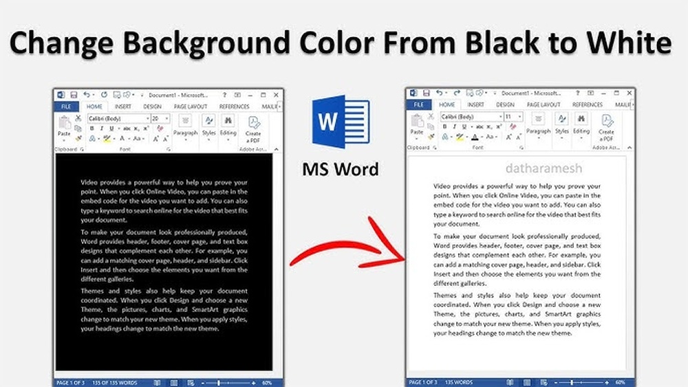 How to Change Word Page Color from Black to White