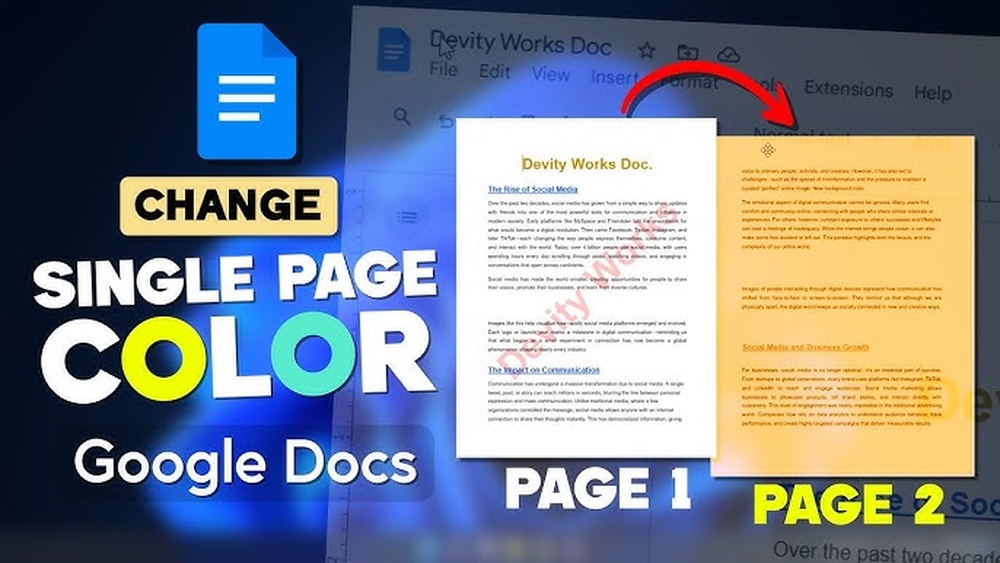 How to Make a Google Doc Pages Two Different Colors